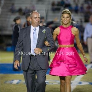 Mac Duggal hot pink formal dress